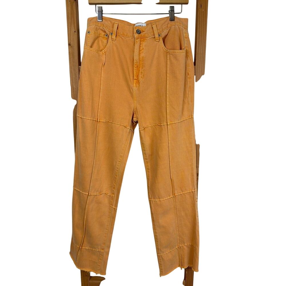 Pistola Washed Orange Tucked Raw Hem Denim Pants 29